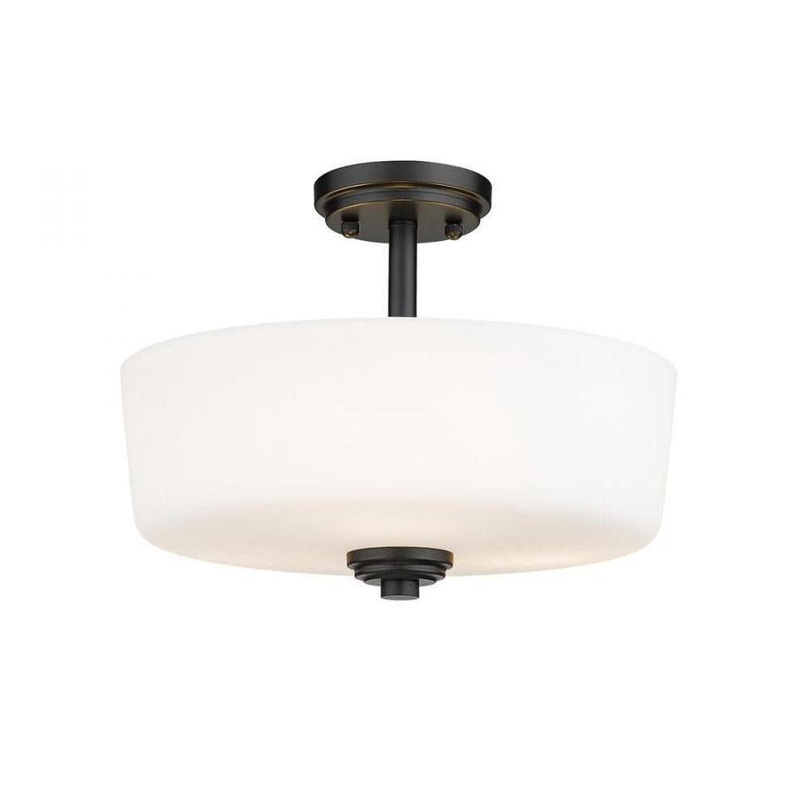 3 Light Semi Flush Mount Light-Matte Opal