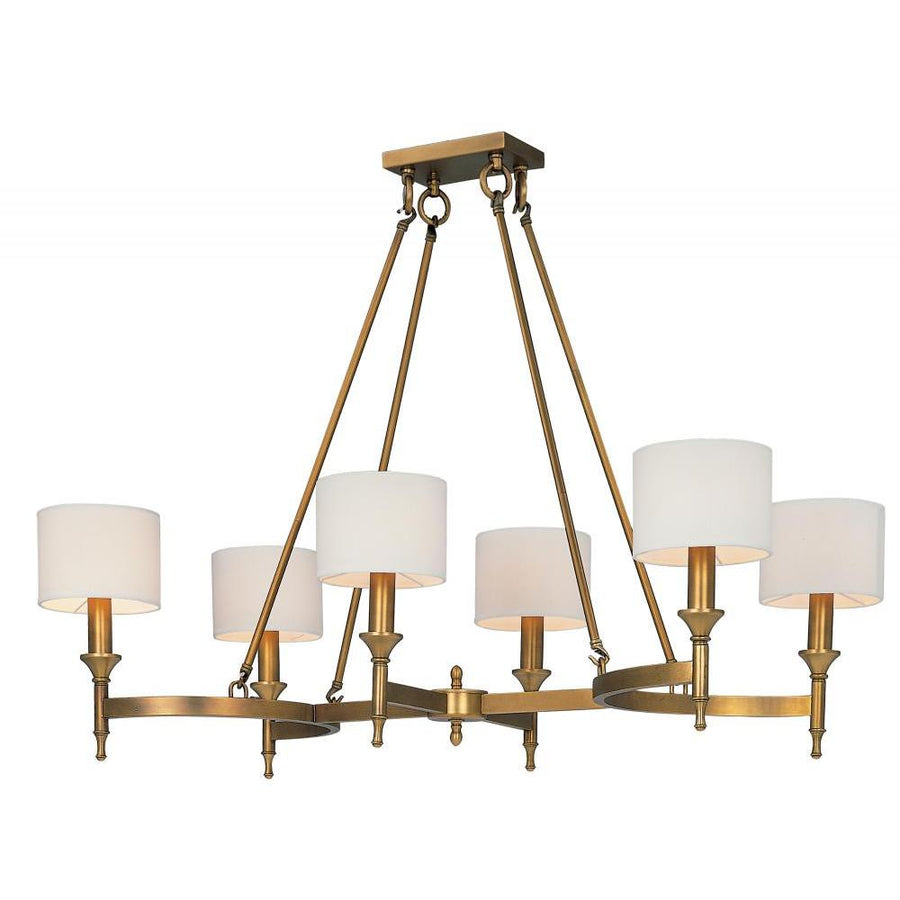 Fairmont 22 Inch Semi Flush Mount Light – Natural Aged Brass