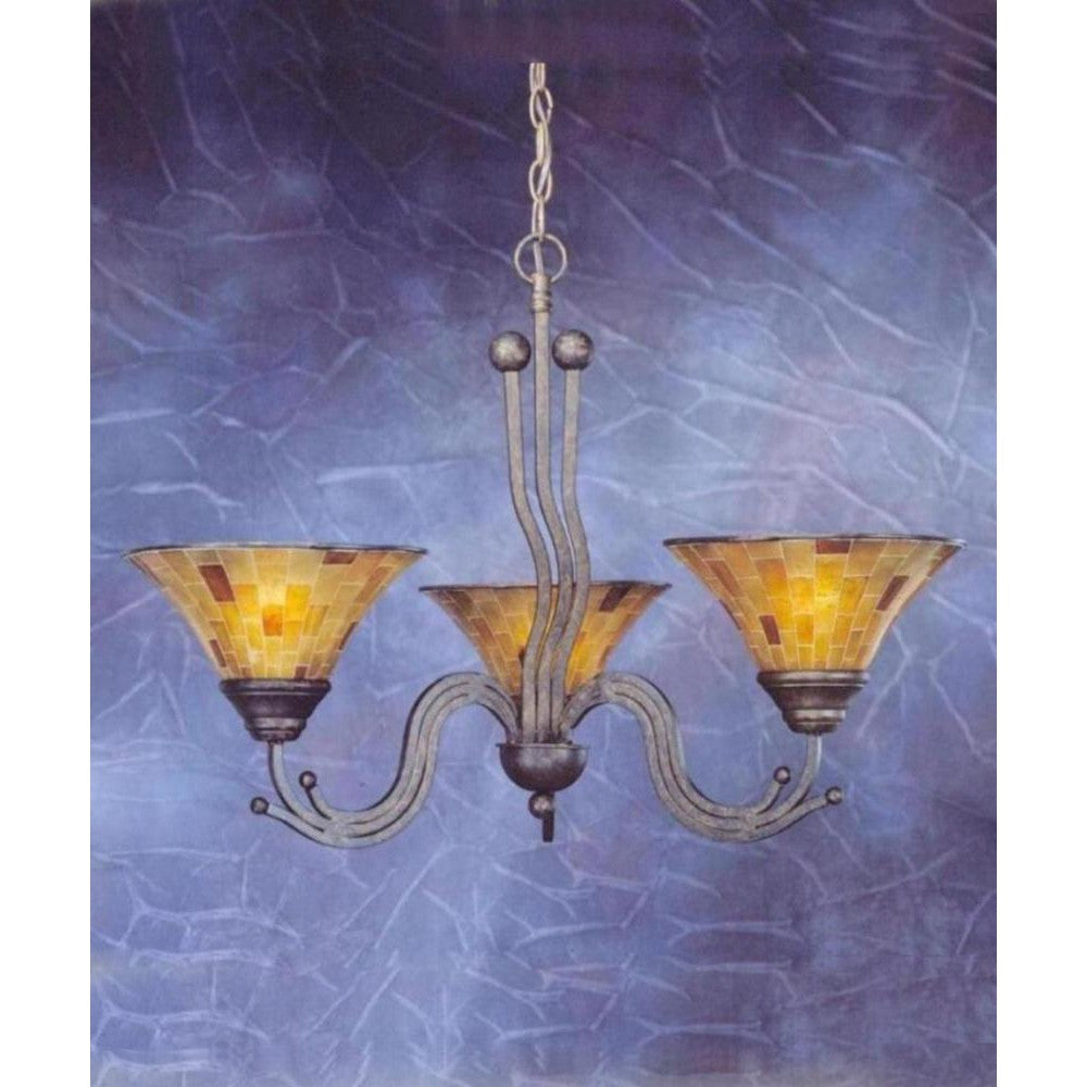 Toltec Company WAVE 223-BRZ-703 Chandelier Tiffany - Bronze