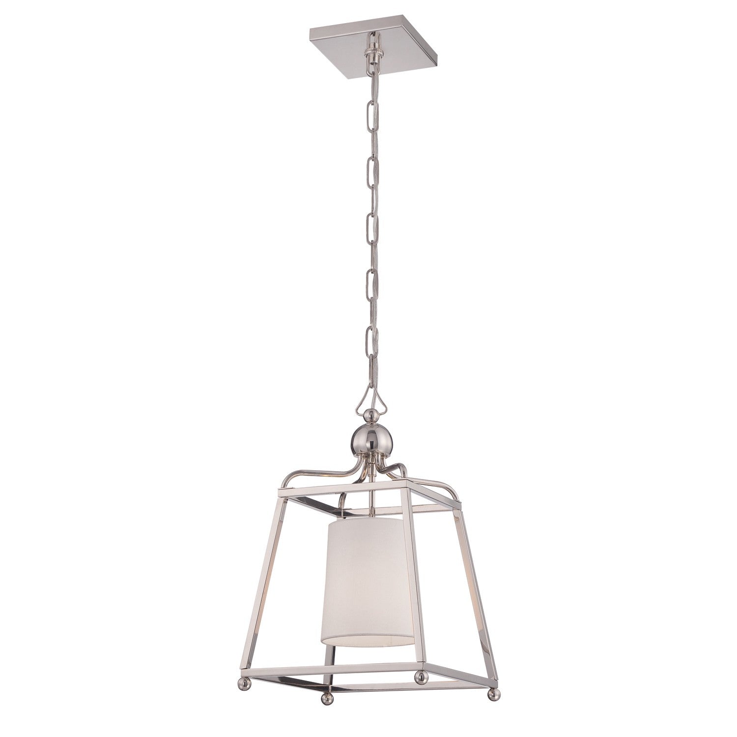 Crystorama Sylvan 2240-PN – 11.5 Inch – 1 Light – Pendant Light – Polished Nickel – Damp Rated