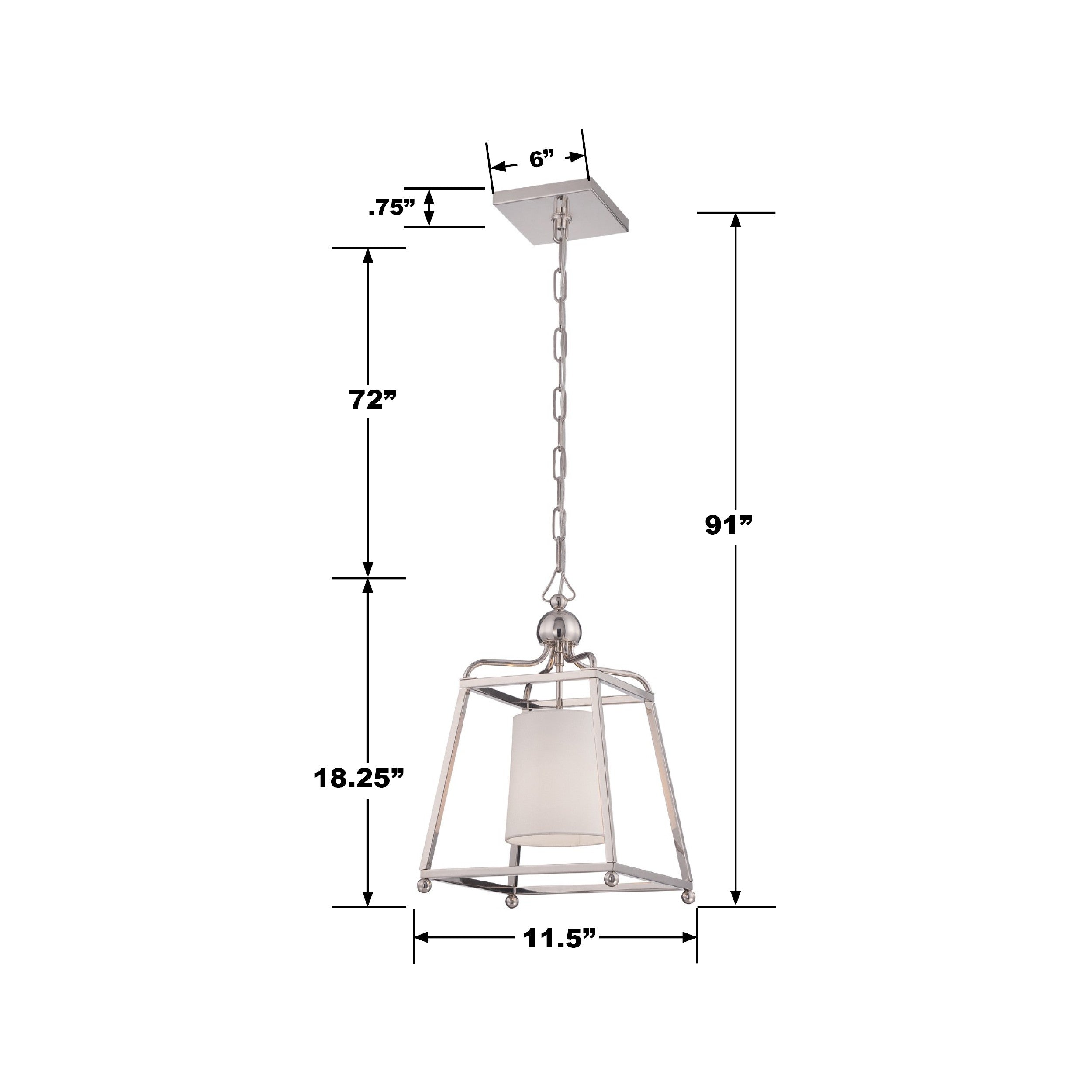 Crystorama Sylvan 2240-PN – 11.5 Inch – 1 Light – Pendant Light – Polished Nickel – Damp Rated