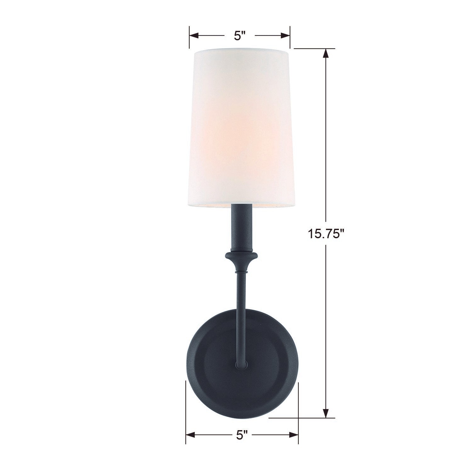 Crystorama Sylvan 2241-BF – 4.75 Inch – 1 Light – Sconce – Black Forged – Damp Rated