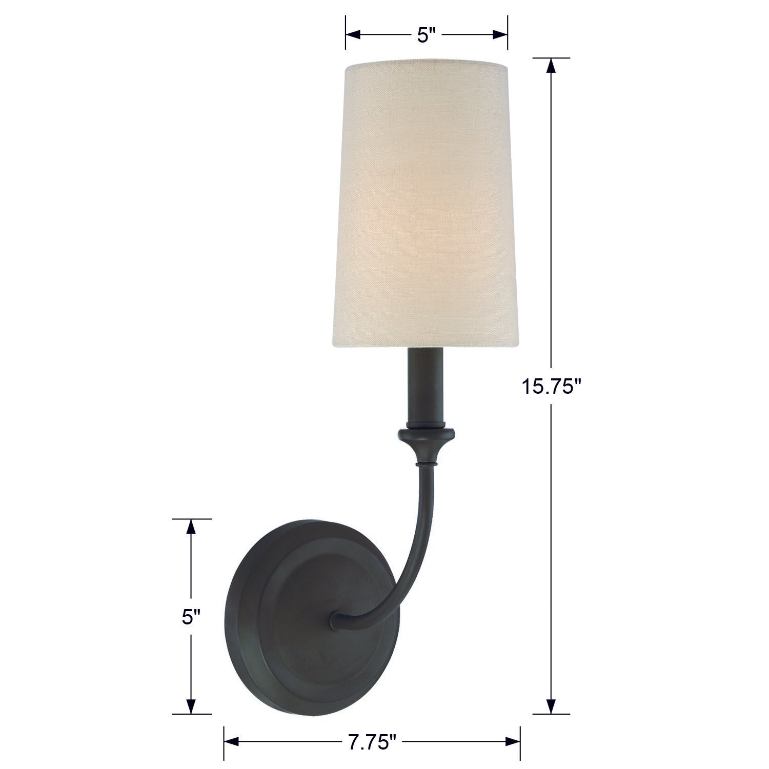Crystorama Sylvan 2241-DB – 4.75 Inch – 1 Light – Sconce – Dark Bronze – Dry Rated