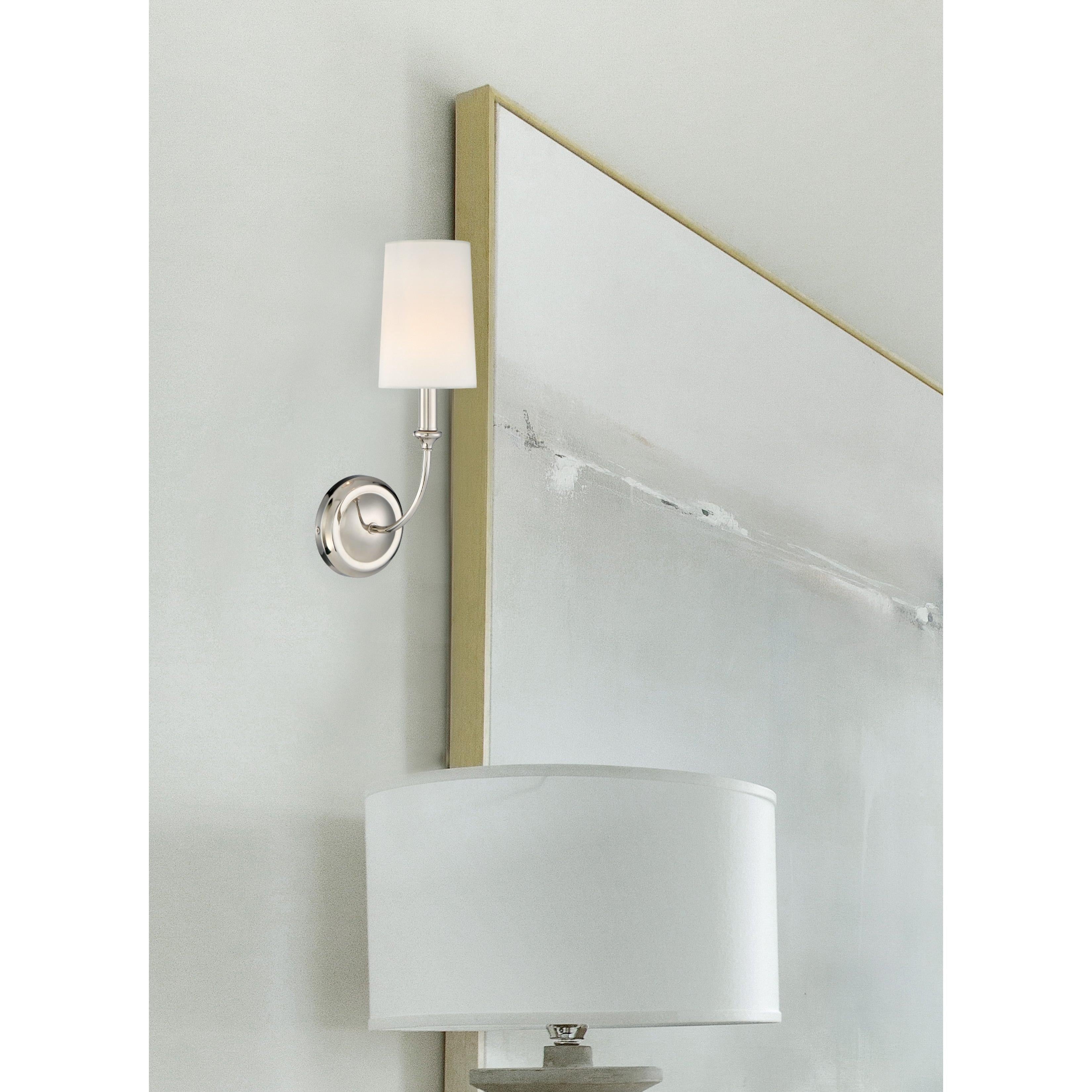 Crystorama Sylvan 2241-PN – 4.75 Inch – 1 Light – Sconce – Polished Nickel – Damp Rated
