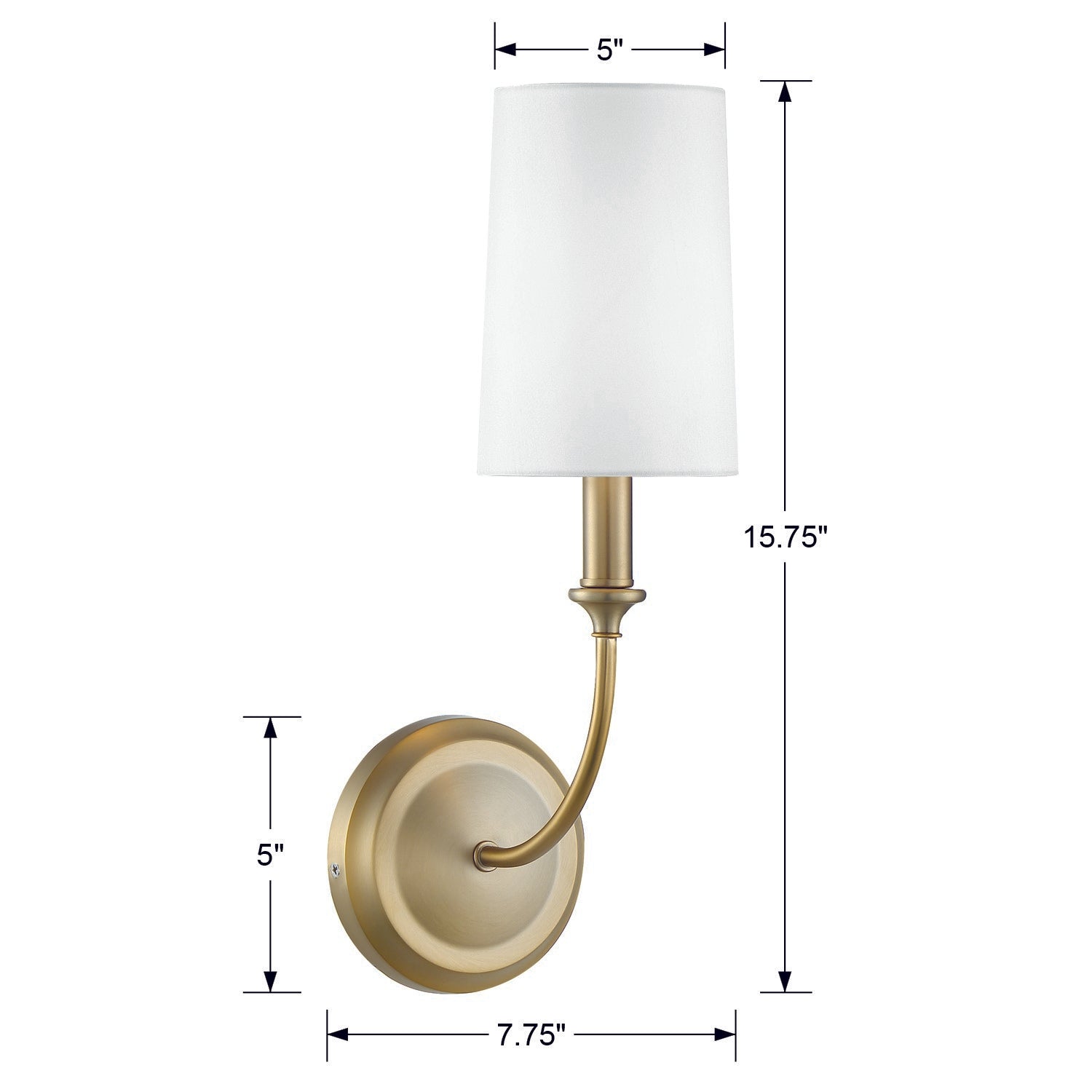 Crystorama Sylvan 2241-VG – 4.75 Inch – 1 Light – Sconce – Vibrant Gold – Damp Rated