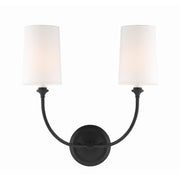 Crystorama Sylvan 2242-BF – 15.5 Inch – 2 Light – Sconce – Black Forged – Damp Rated
