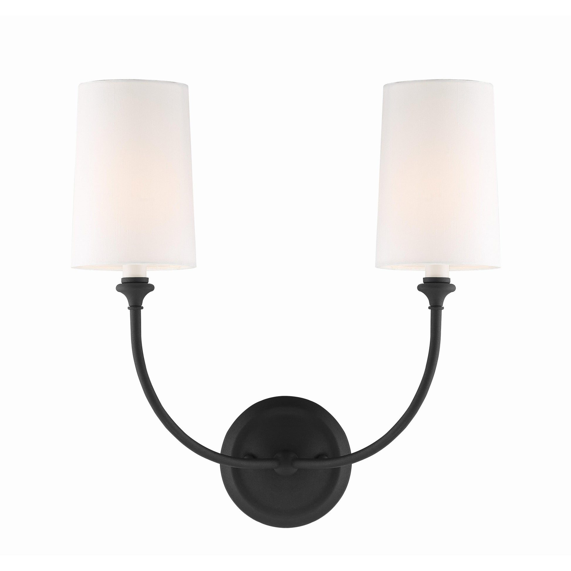 Crystorama Sylvan 2242-BF – 15.5 Inch – 2 Light – Sconce – Black Forged – Damp Rated