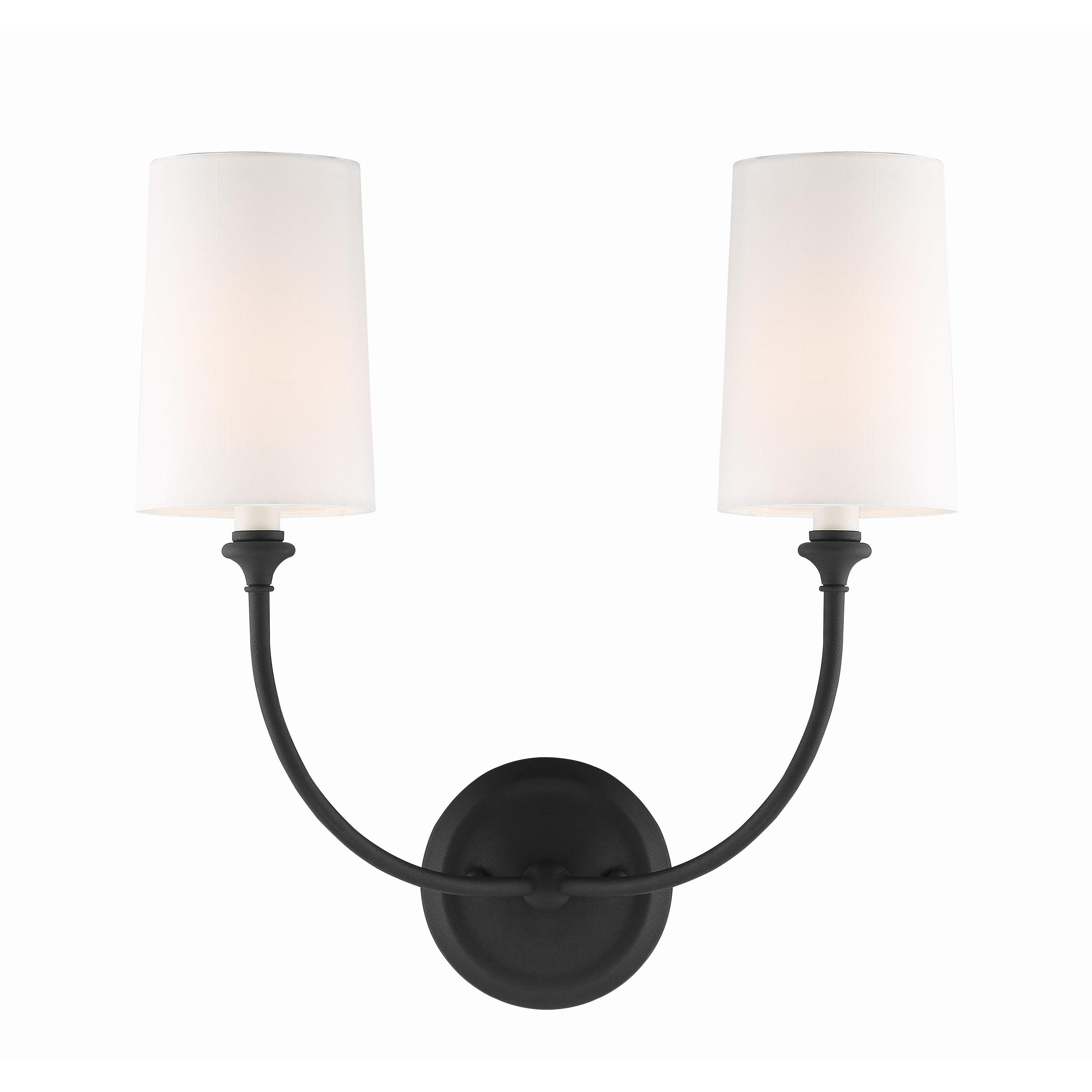 Crystorama Sylvan 2242-BF – 15.5 Inch – 2 Light – Sconce – Black Forged – Damp Rated