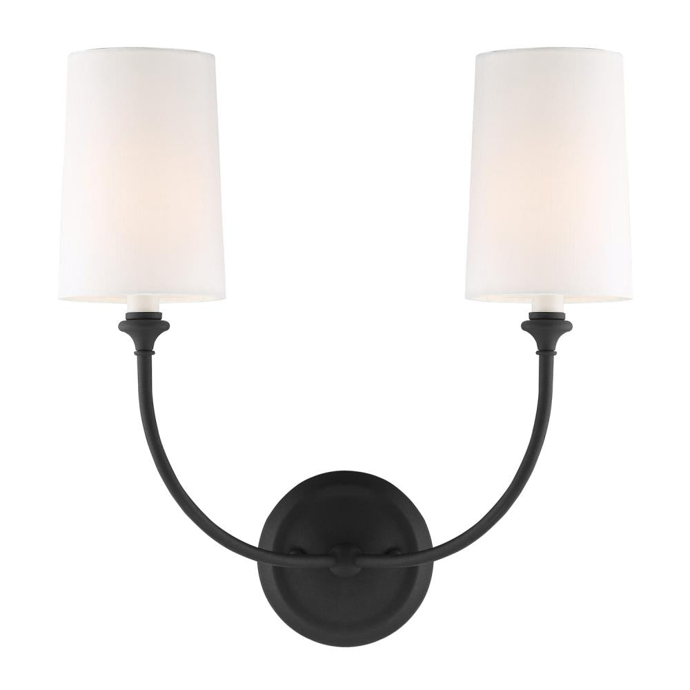 Libby Langdon Sylvan 2 Light Black Forged Sconce