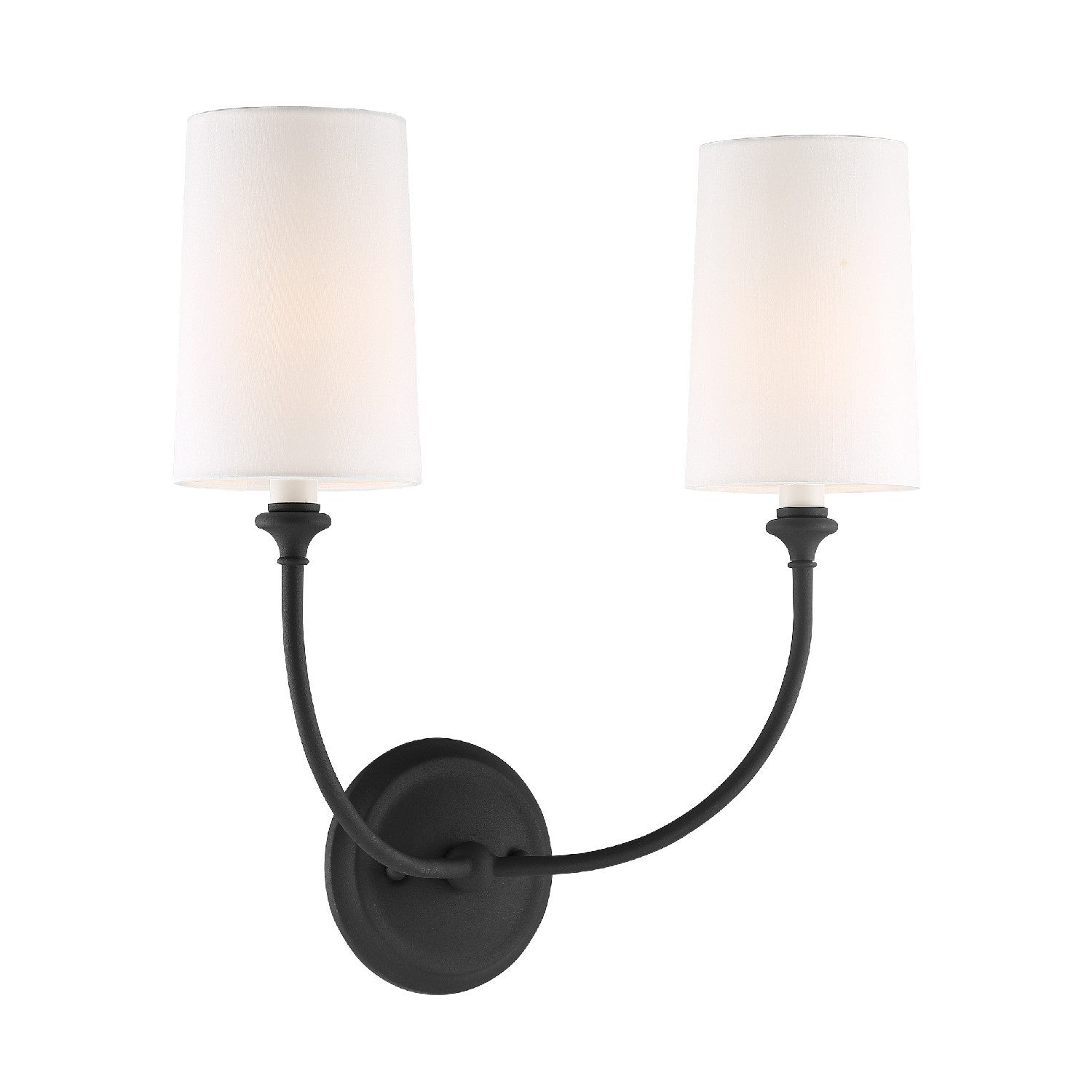 Crystorama Sylvan 2242-BF – 15.5 Inch – 2 Light – Sconce – Black Forged – Damp Rated