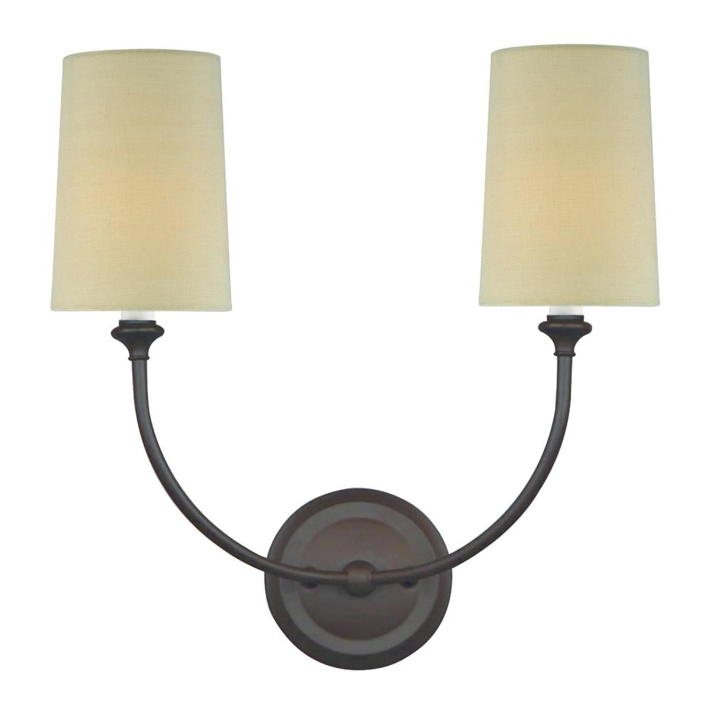 Crystorama Lighting 2242-DB Sconce, Libby Langdon, 2 Light, Dark Bronze