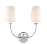 Crystorama Sylvan 2242-PN – 15.5 Inch – 2 Light – Sconce – Polished Nickel – Damp Rated