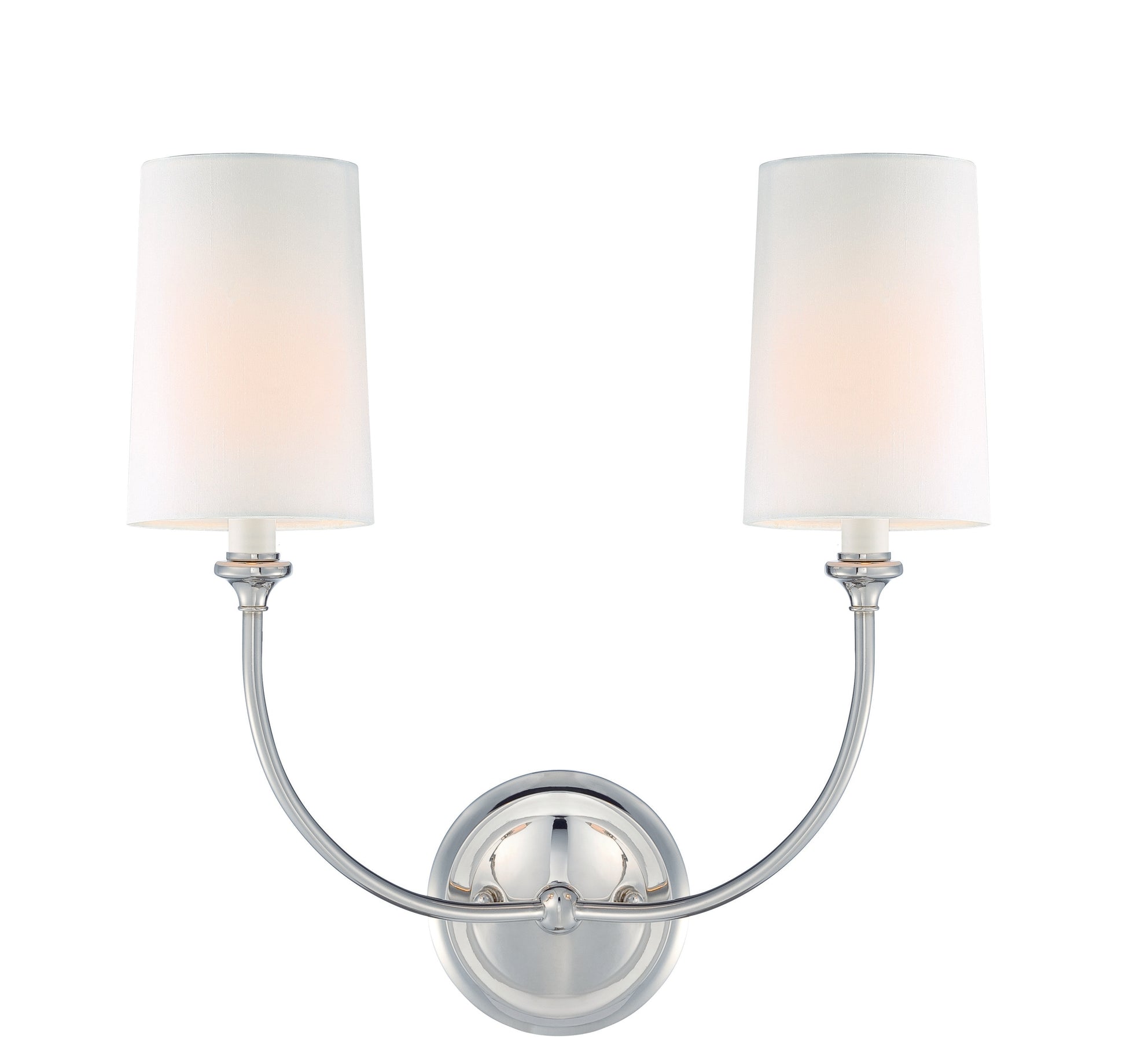 Crystorama Sylvan 2242-PN – 15.5 Inch – 2 Light – Sconce – Polished Nickel – Damp Rated