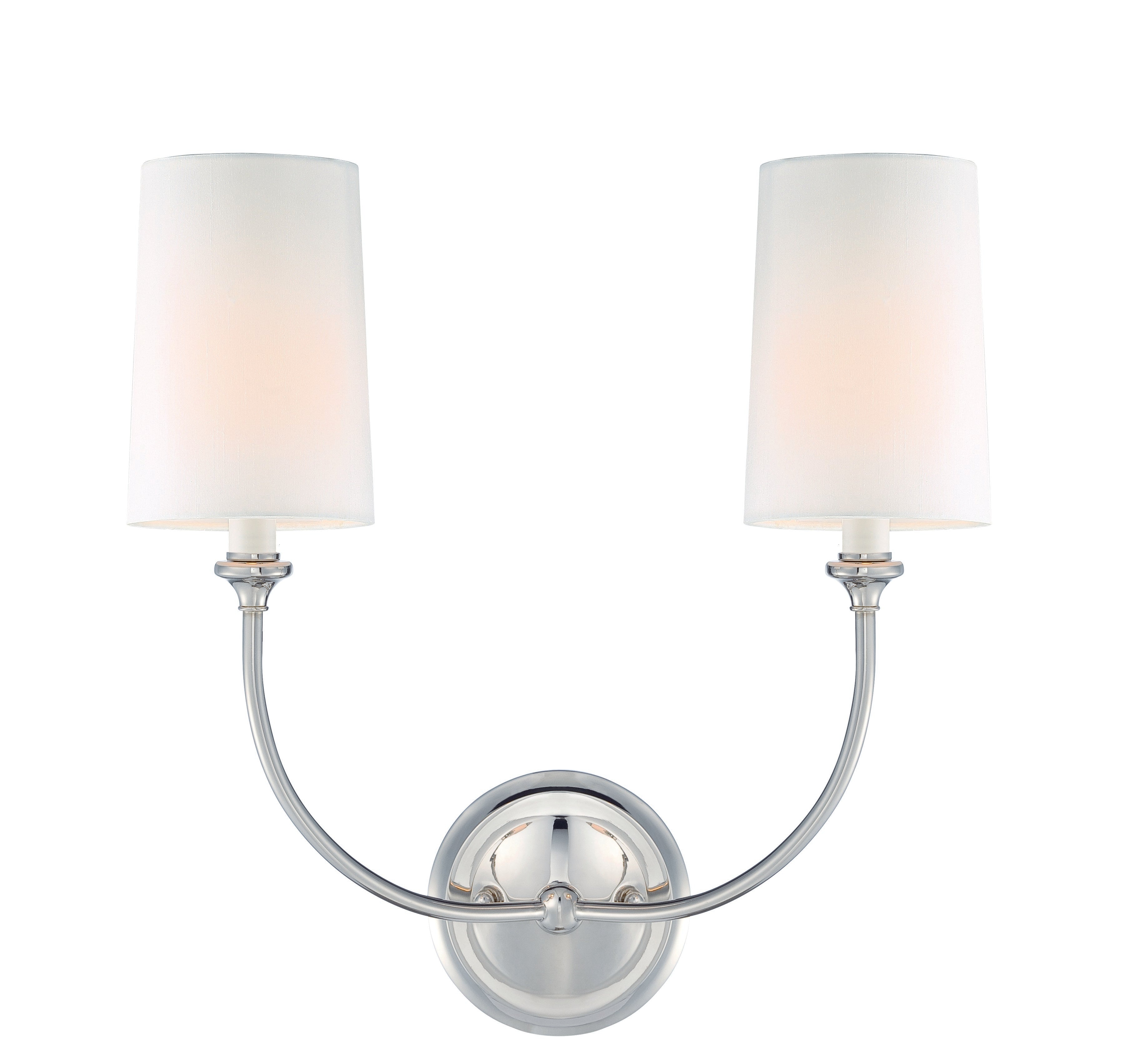 Crystorama Sylvan 2242-PN – 15.5 Inch – 2 Light – Sconce – Polished Nickel – Damp Rated
