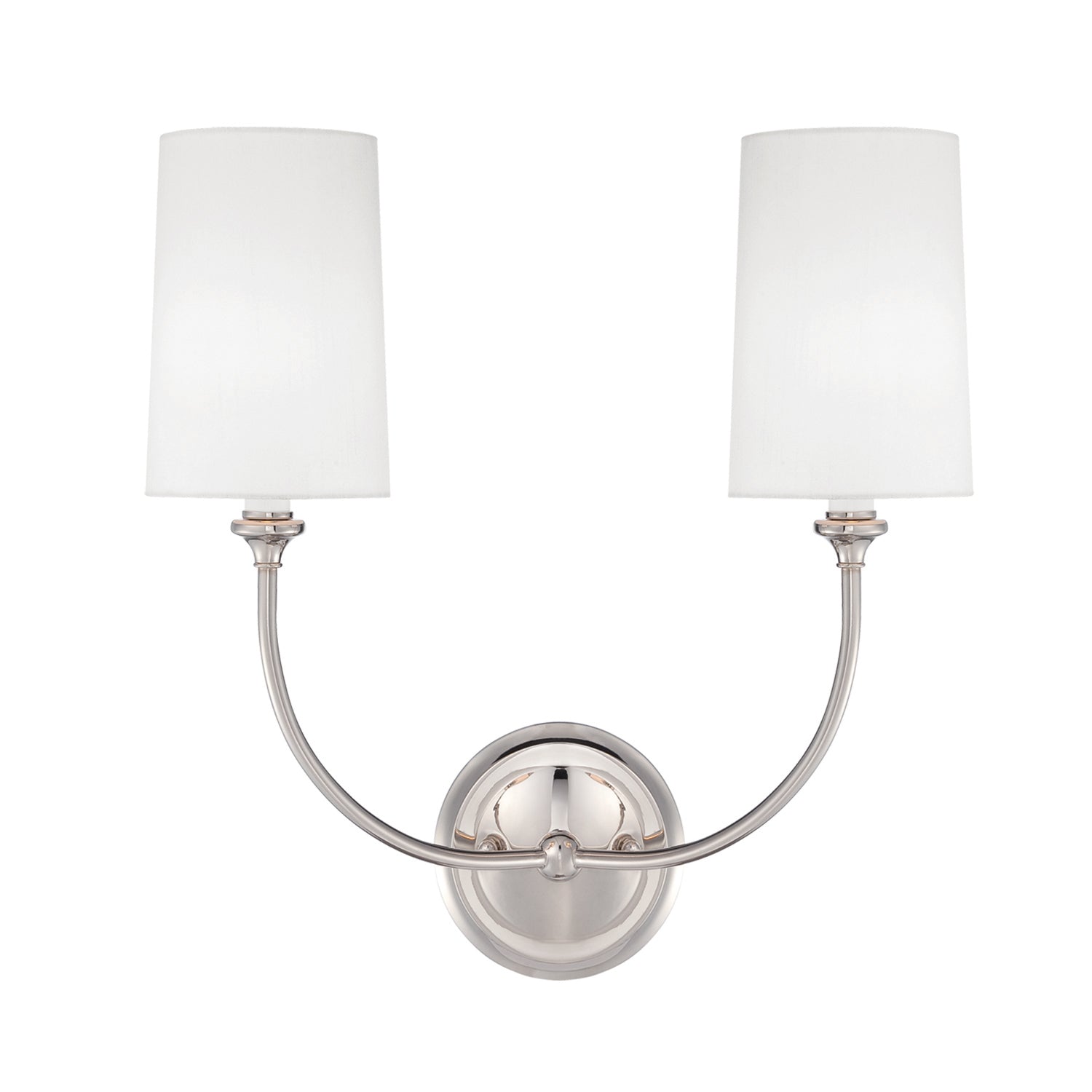Crystorama Sylvan 2242-PN – 15.5 Inch – 2 Light – Sconce – Polished Nickel – Damp Rated