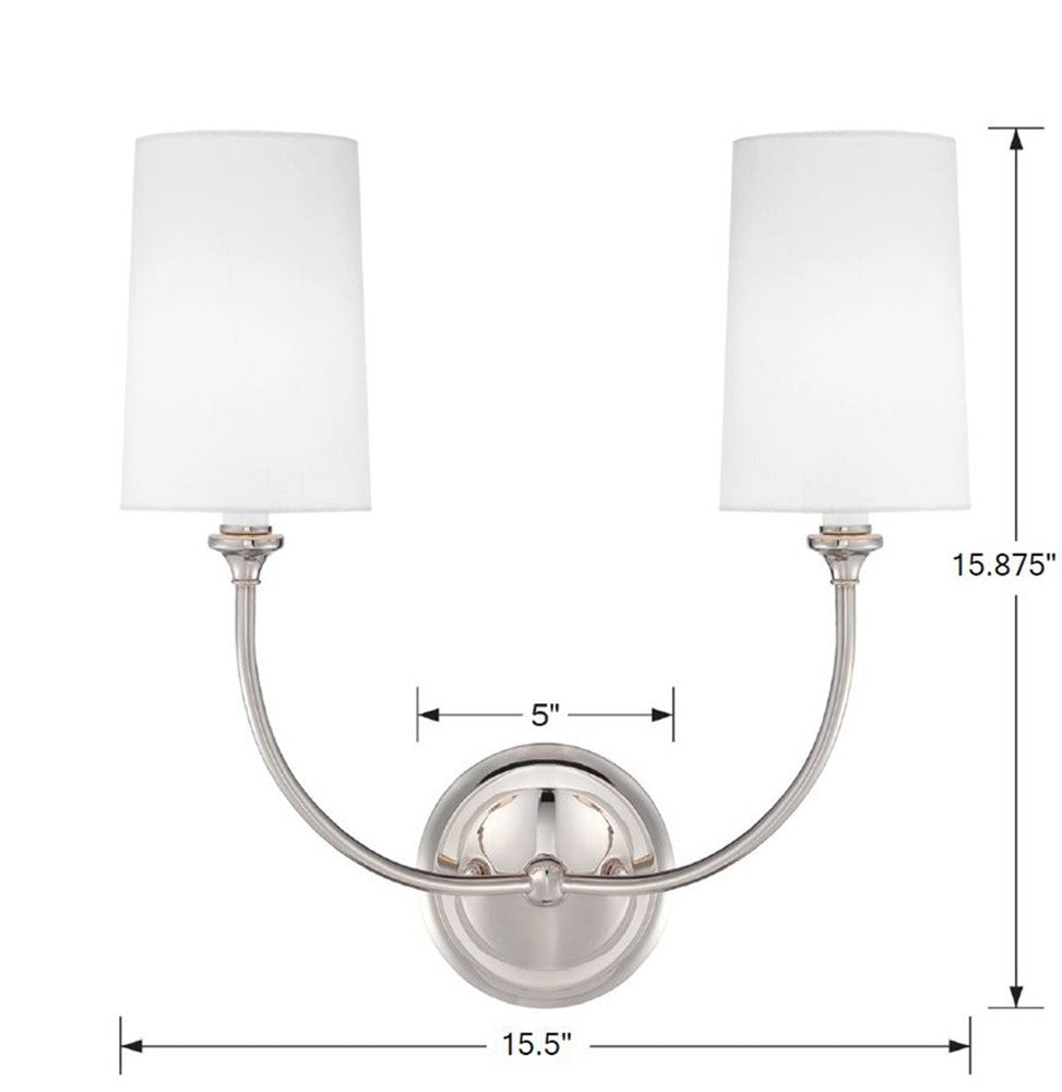 Crystorama SYLVAN 2242-PN Sconce Contemporary - Polished Nickel