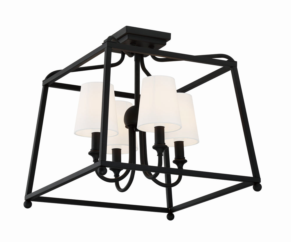 Crystorama Lighting 2243-BF Sylvan Semi Flush Mount, UL Dry Rated, Black Forged