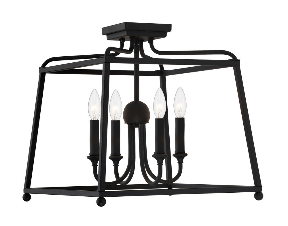 Crystorama SYLVAN 2243-BF Semi Flush Mt Contemporary - Black Forged