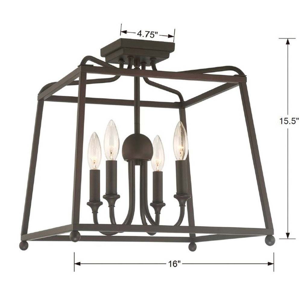 Crystorama SYLVAN 2243-DB_NOSHADE Flush Mount Contemporary - Dark Bronze