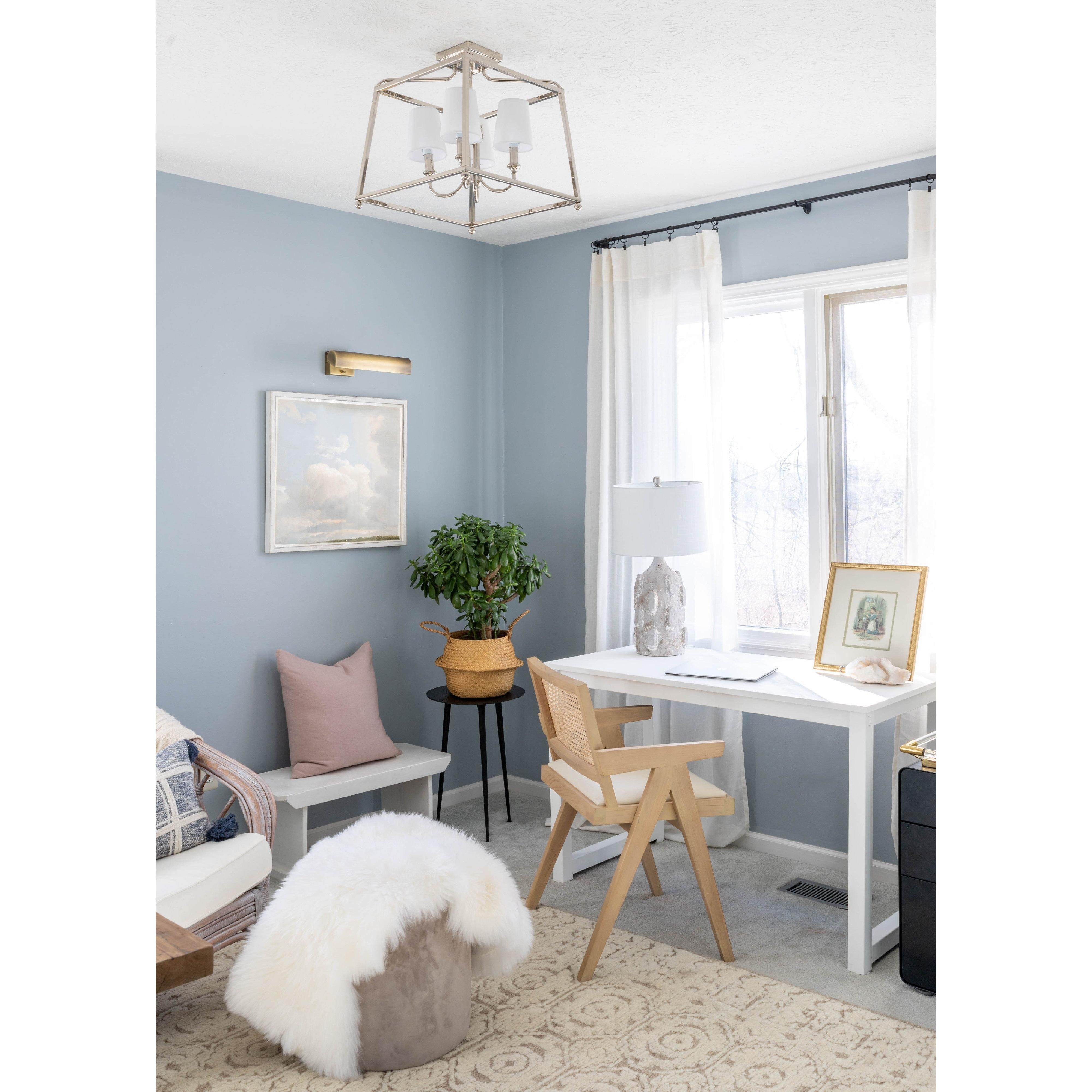 Crystorama Sylvan 2243-PN – 16 Inch – 4 Light – Semi Flush Mount Light – Polished Nickel – Dry Rated