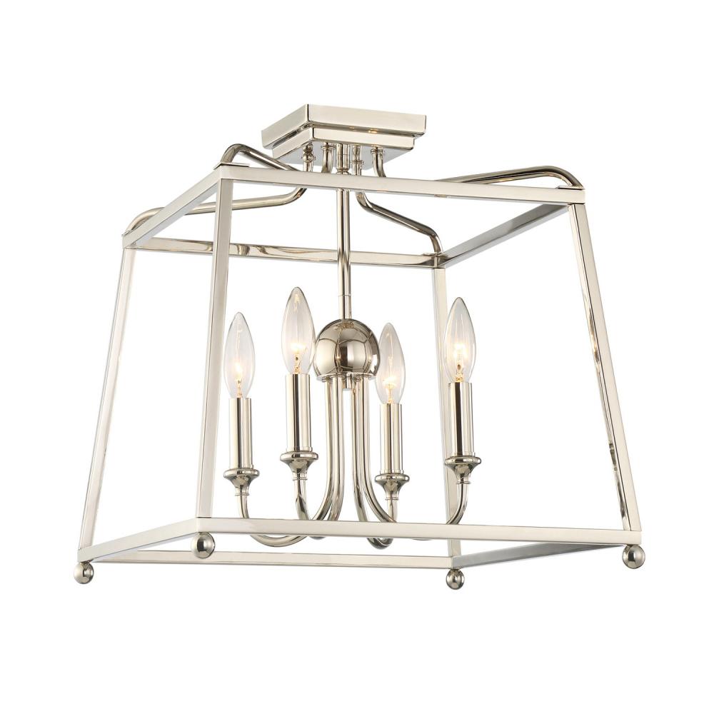 Crystorama SYLVAN 2243-PN_NOSHADE Flush Mount Contemporary - Polished Nickel