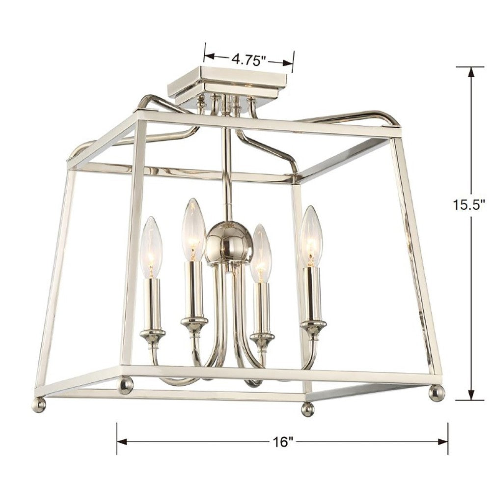 Crystorama SYLVAN 2243-PN_NOSHADE Flush Mount Contemporary - Polished Nickel