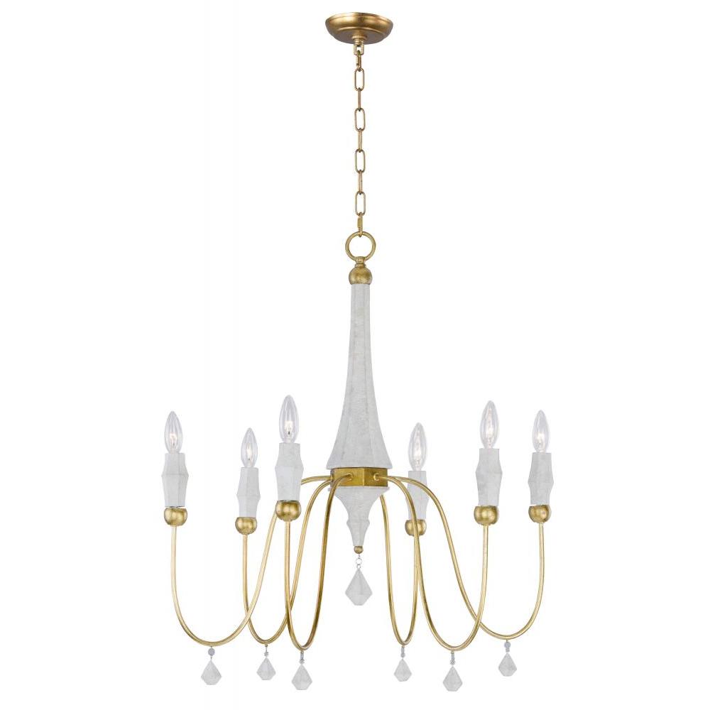 Claymore 28 Inch Chandelier – Claystone / Gold Leaf