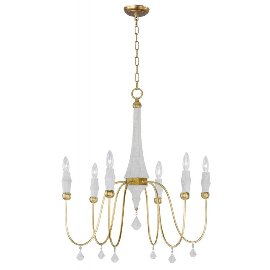 Claymore 28 Inch Chandelier – Claystone / Gold Leaf