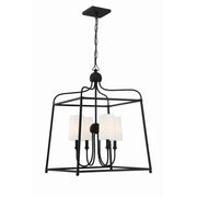 Crystorama Sylvan 2244-BF – 21.5 Inch – 4 Light – Chandelier – Black Forged – Dry Rated