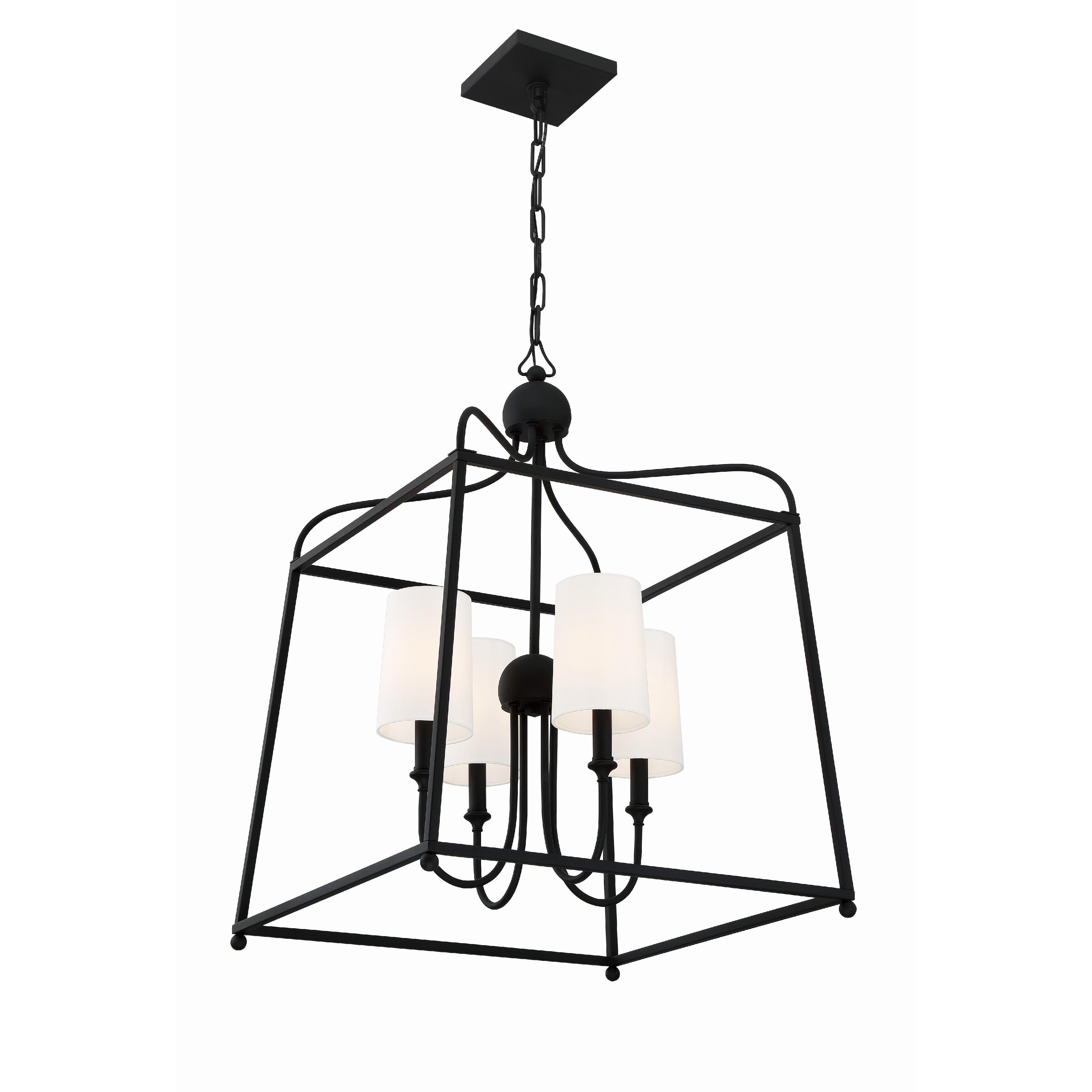 Crystorama Sylvan 2244-BF – 21.5 Inch – 4 Light – Chandelier – Black Forged – Dry Rated