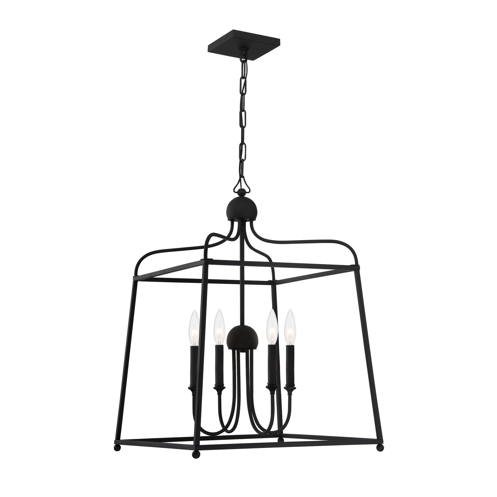 Crystorama Sylvan 2244-BF_NOSHADE – 21.5 Inch – 4 Light – Chandelier – Black Forged – Dry Rated