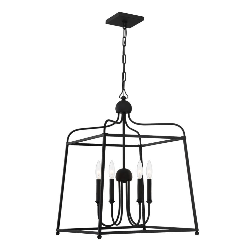 Crystorama SYLVAN 2244-BF_NOSHADE Chandelier Contemporary - Black Forged