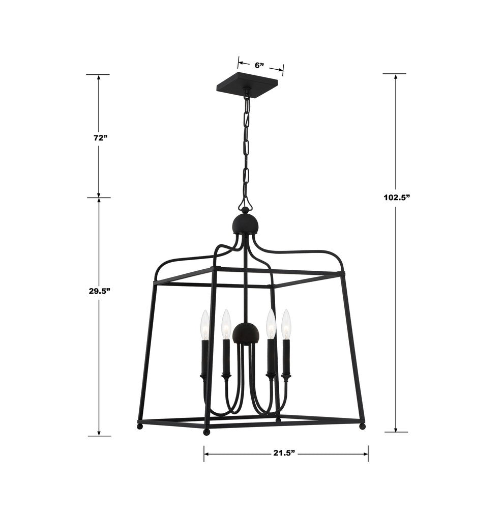 Crystorama SYLVAN 2244-BF_NOSHADE Chandelier Contemporary - Black Forged