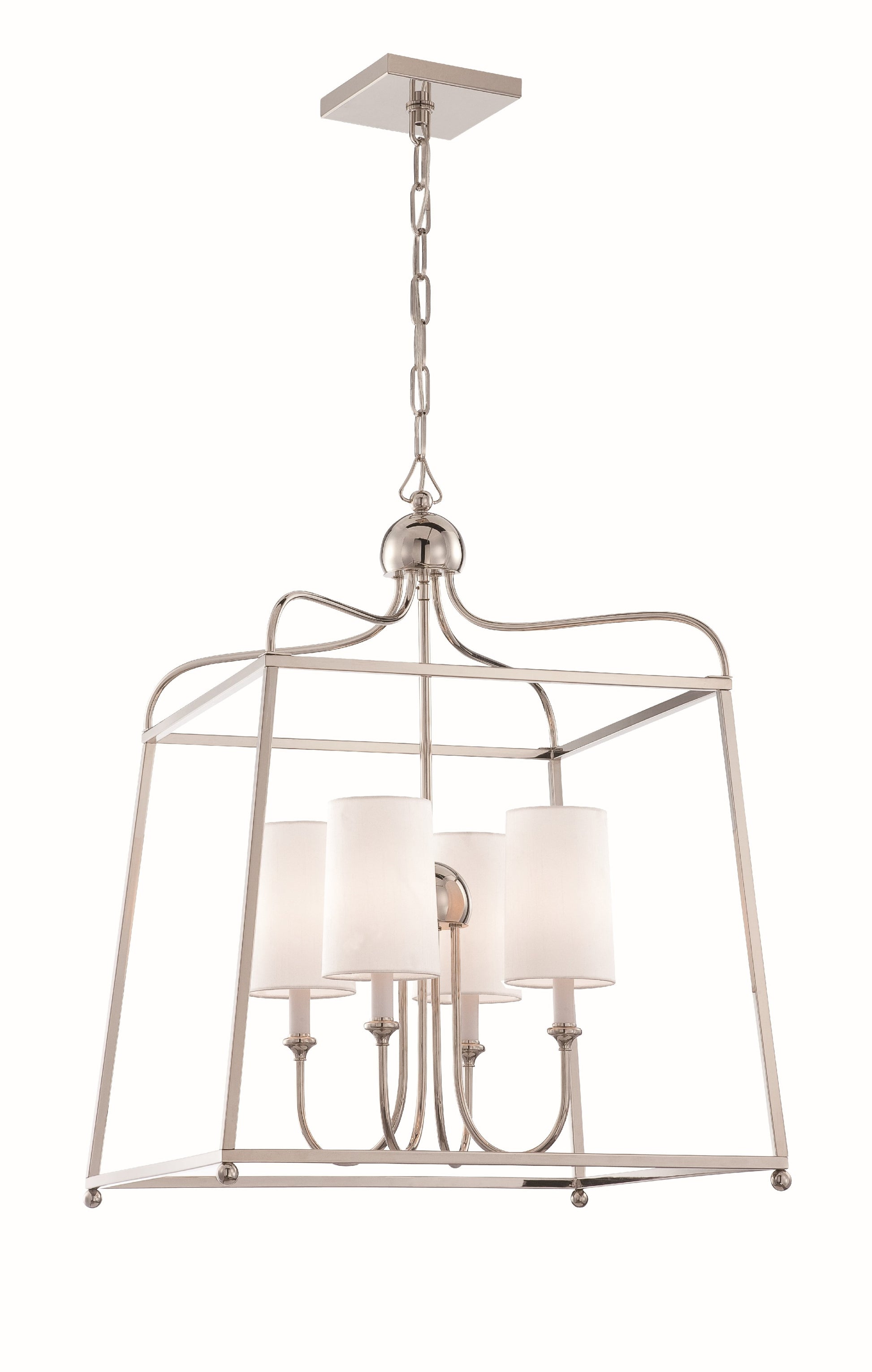 Crystorama Sylvan 2244-PN – 21.5 Inch – 4 Light – Chandelier – Polished Nickel – Dry Rated