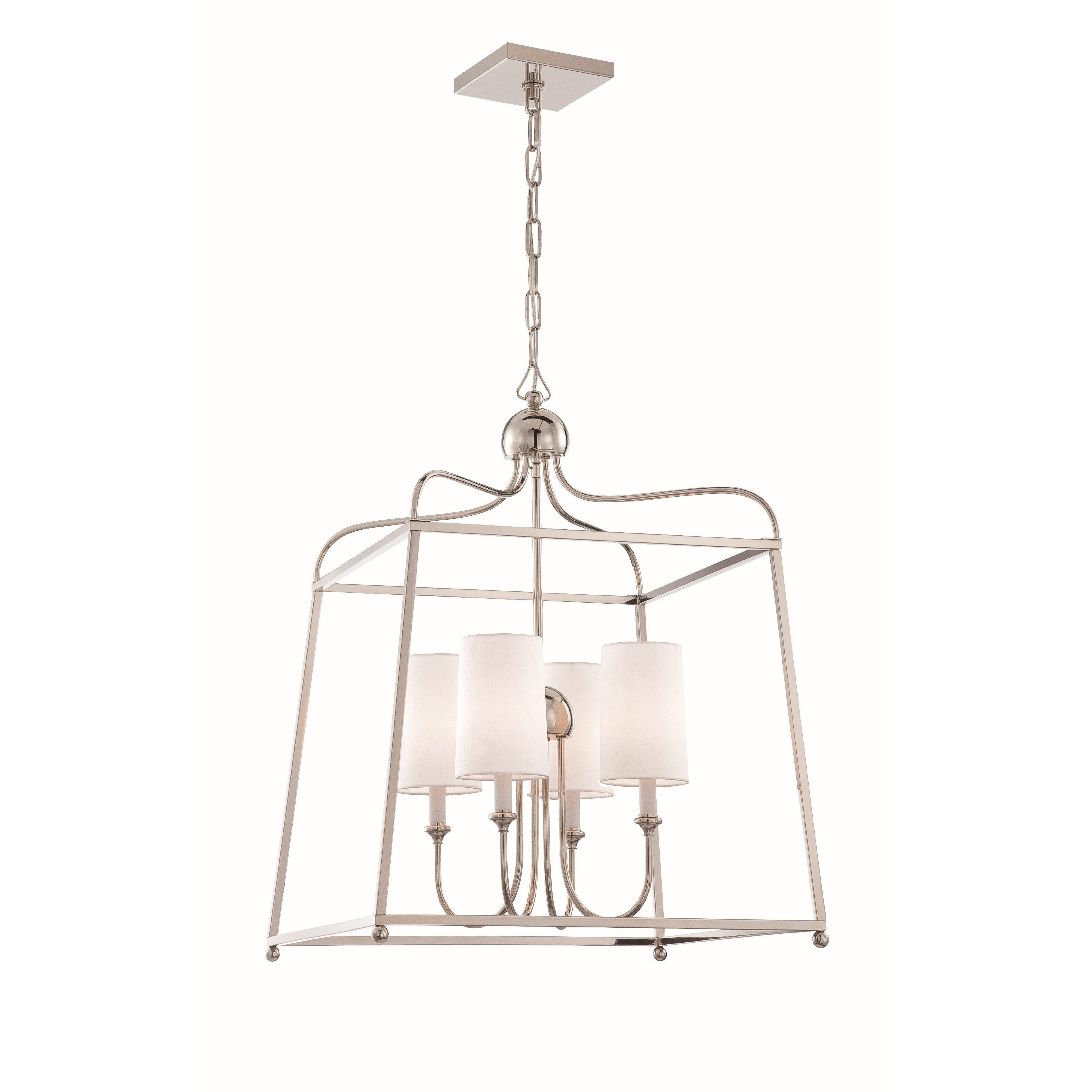 Crystorama Sylvan 2244-PN – 21.5 Inch – 4 Light – Chandelier – Polished Nickel – Dry Rated