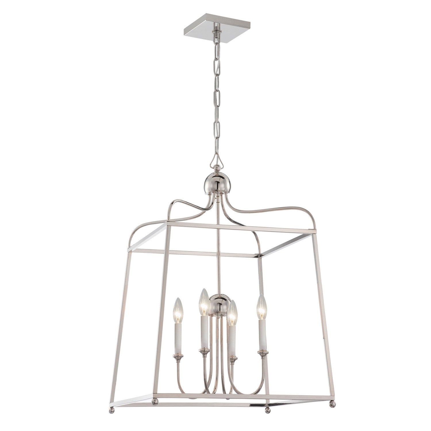 Crystorama Sylvan 2244-PN_NOSHADE – 21.5 Inch – 4 Light – Chandelier – Polished Nickel – Dry Rated