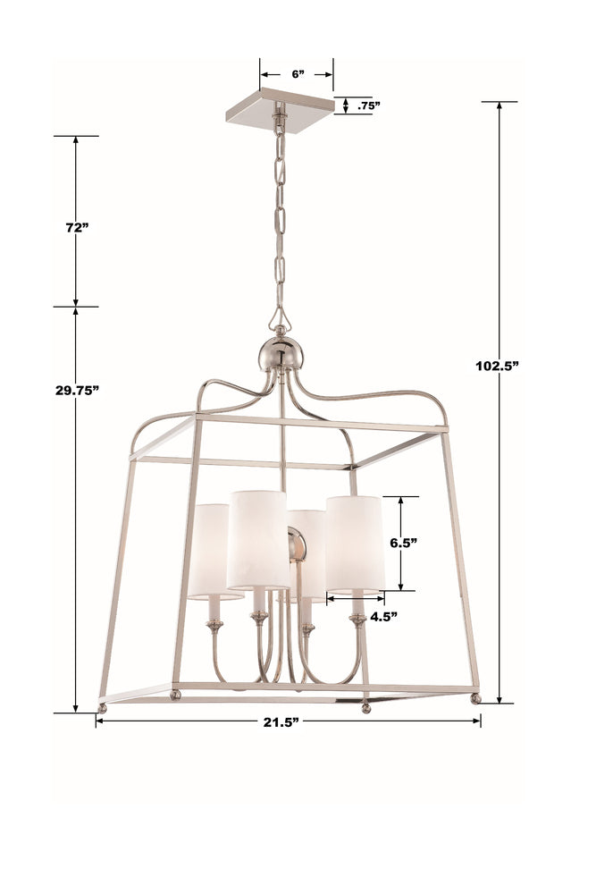 Crystorama SYLVAN 2244-PN Chandelier Contemporary - Polished Nickel