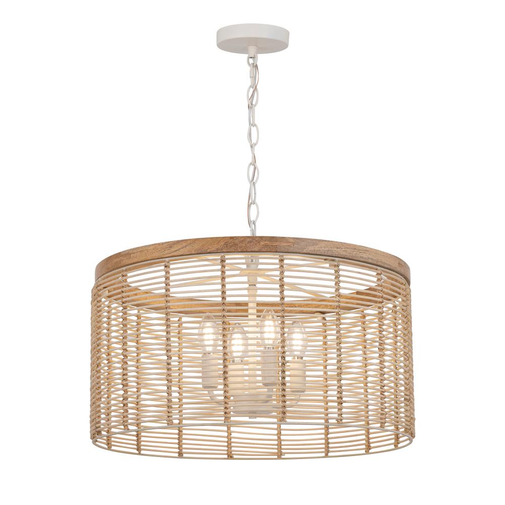Vannerie 20 Inch Semi Flush Mount Light – Ecru