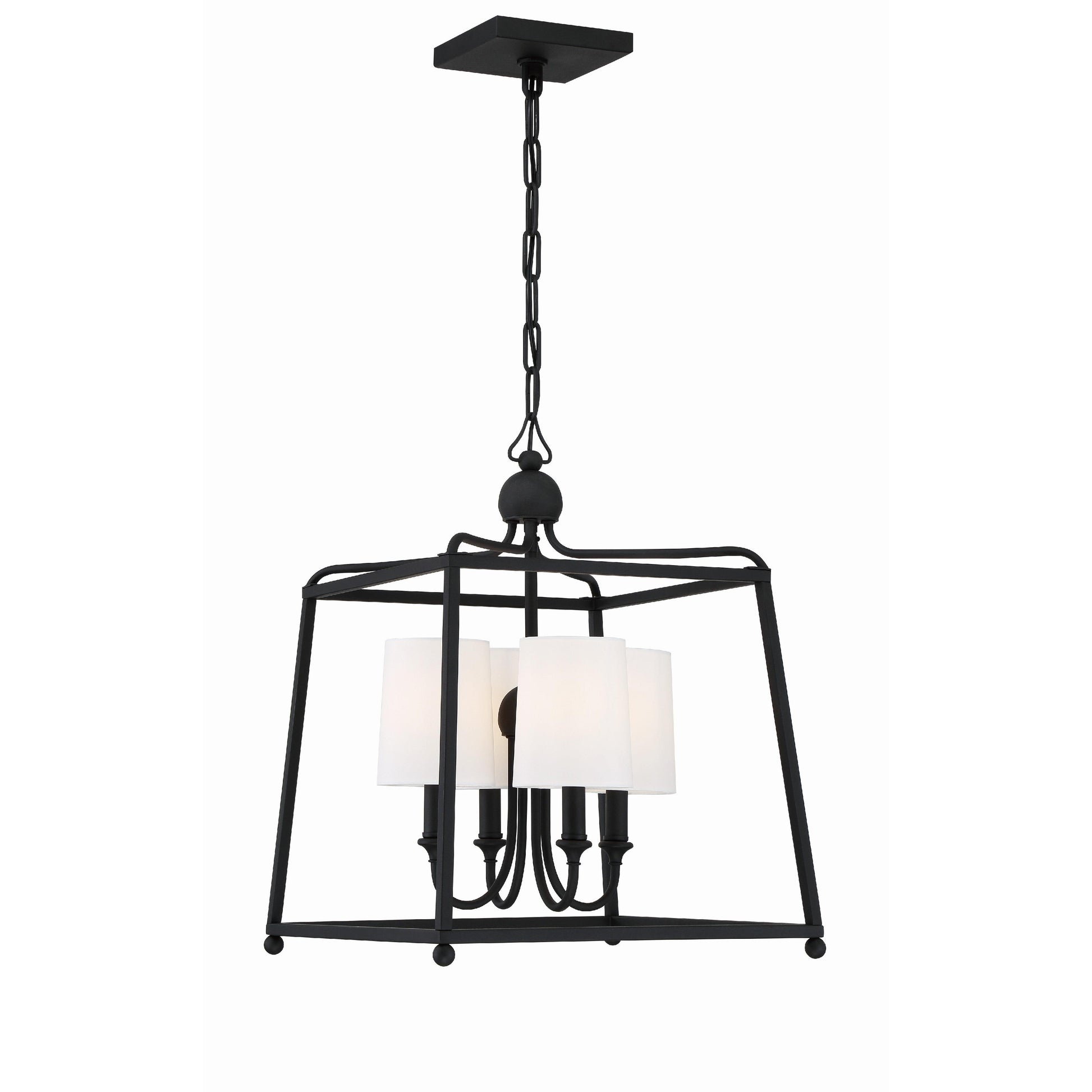 Crystorama Sylvan 2245-BF – 16 Inch – 4 Light – Chandelier – Black Forged – Dry Rated