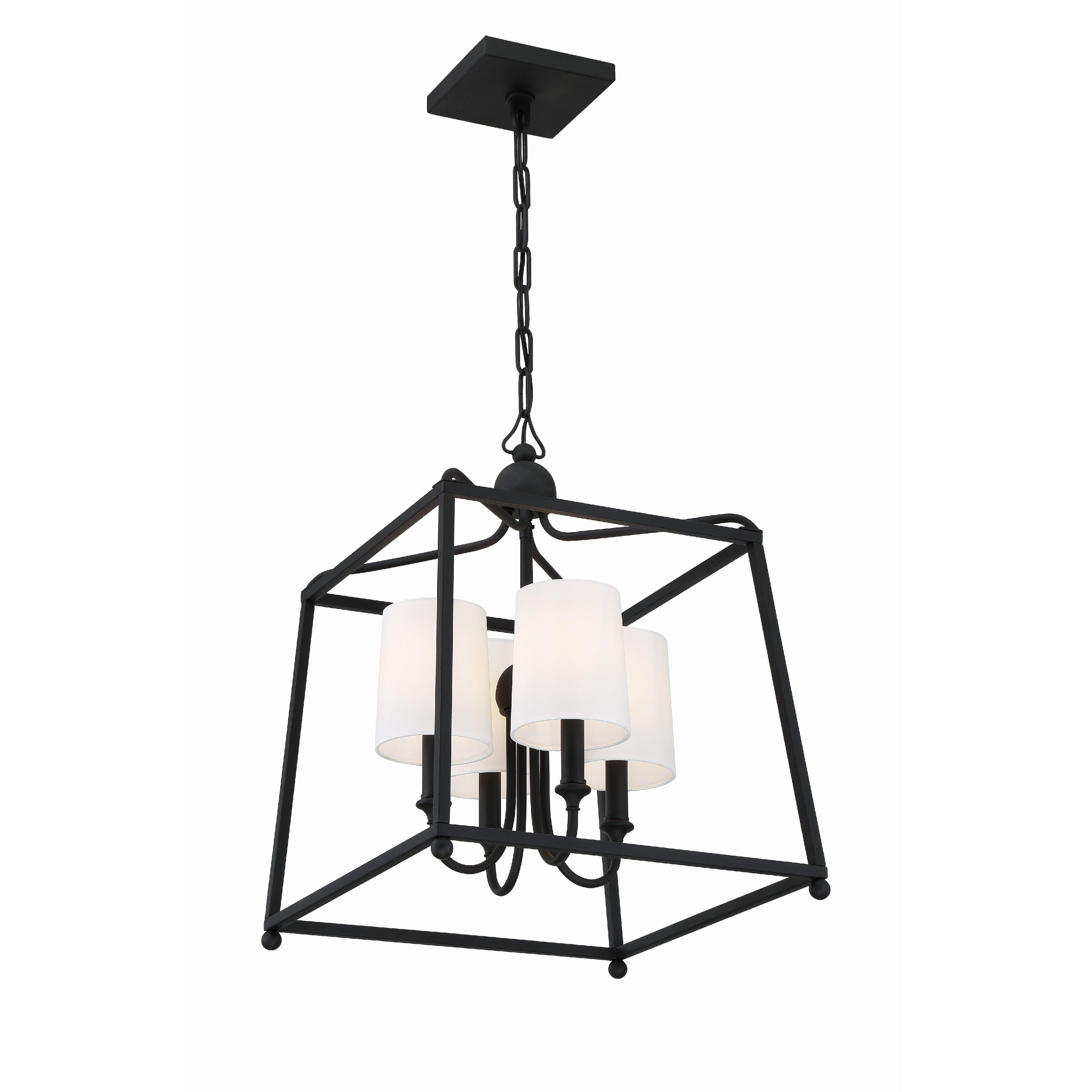 Crystorama Sylvan 2245-BF – 16 Inch – 4 Light – Chandelier – Black Forged – Dry Rated