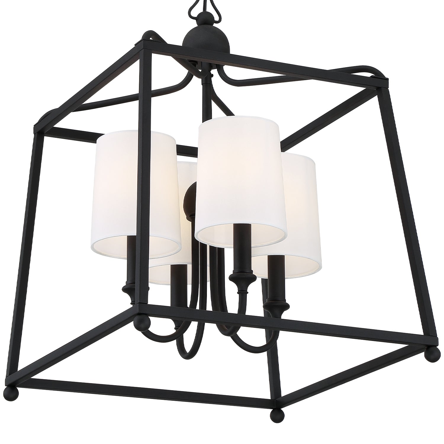 Crystorama Sylvan 2245-BF – 16 Inch – 4 Light – Chandelier – Black Forged – Dry Rated