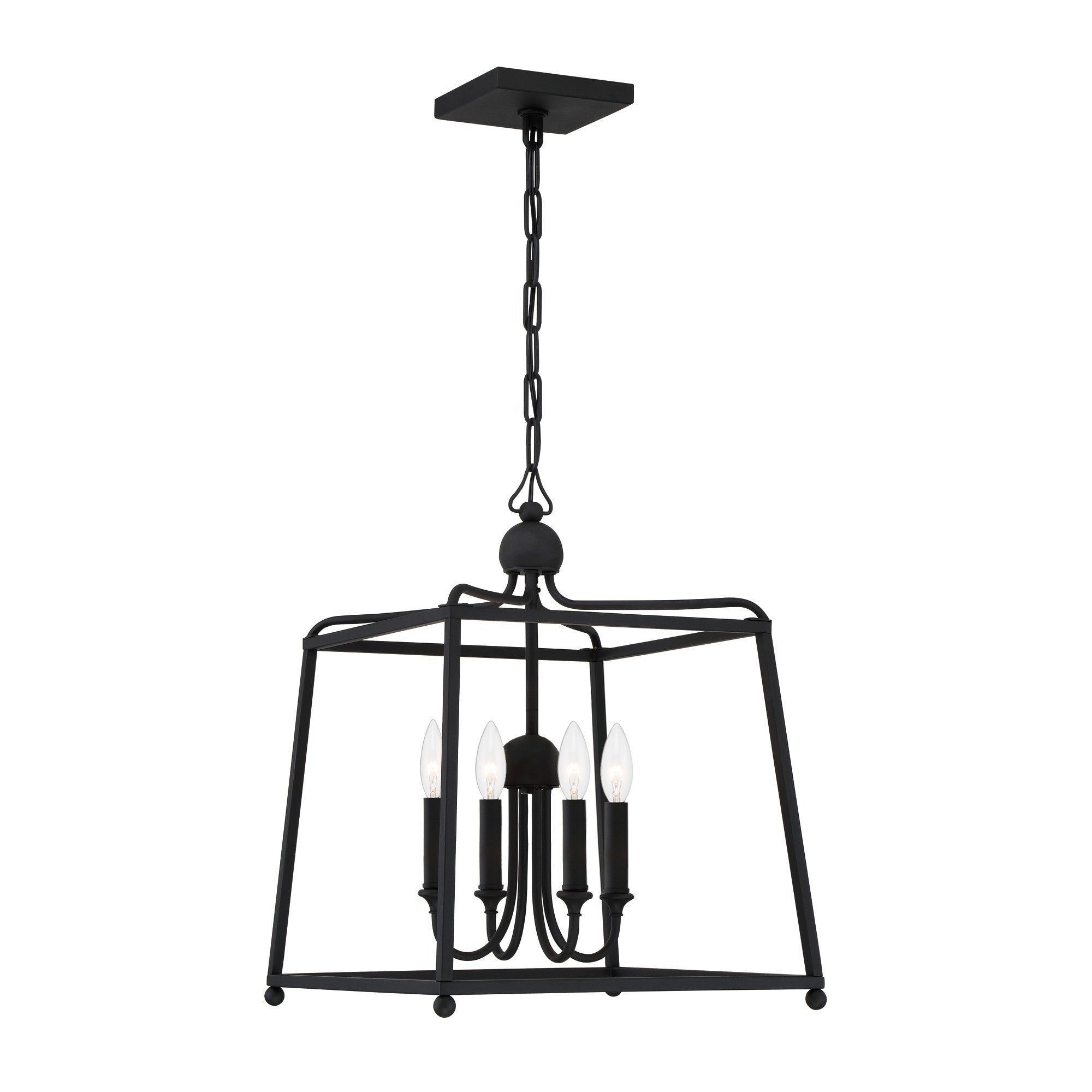 Crystorama Sylvan 2245-BF_NOSHADE – 16 Inch – 4 Light – Chandelier – Black Forged – Dry Rated