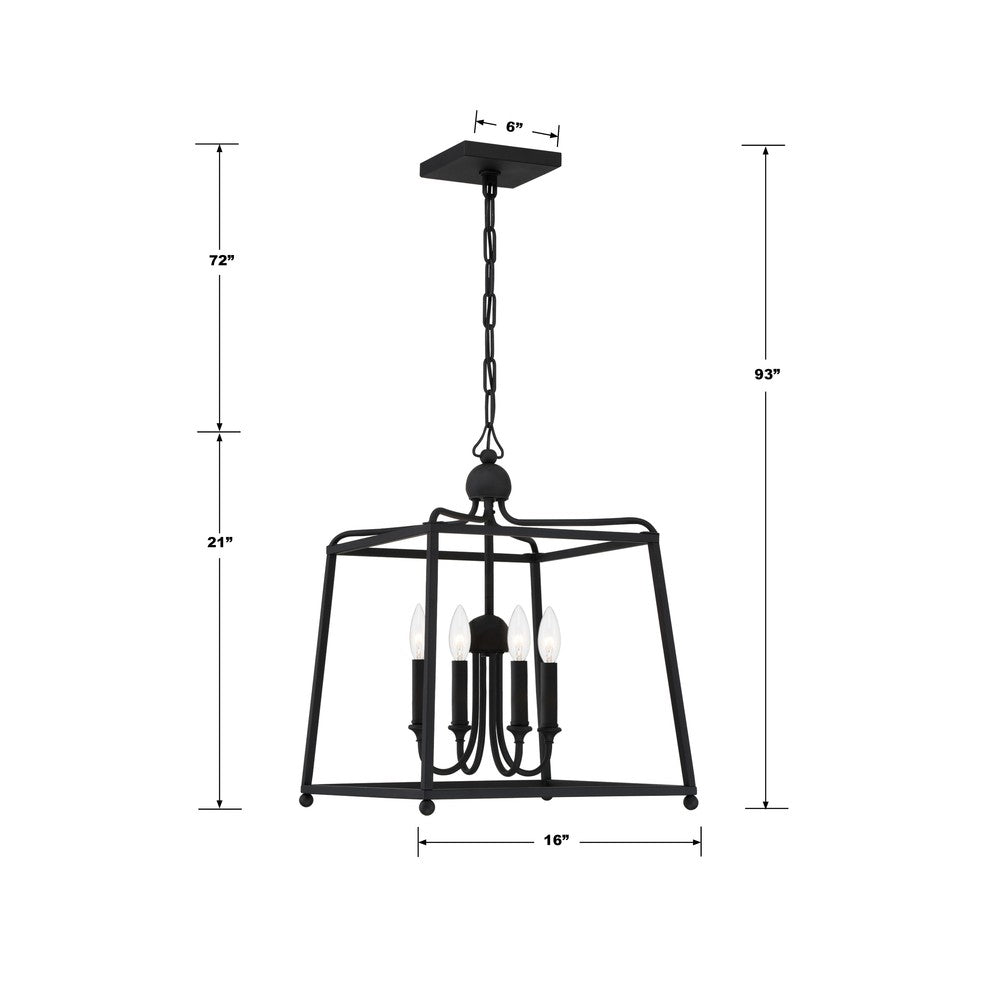 Crystorama SYLVAN 2245-BF_NOSHADE Chandelier Contemporary - Black Forged