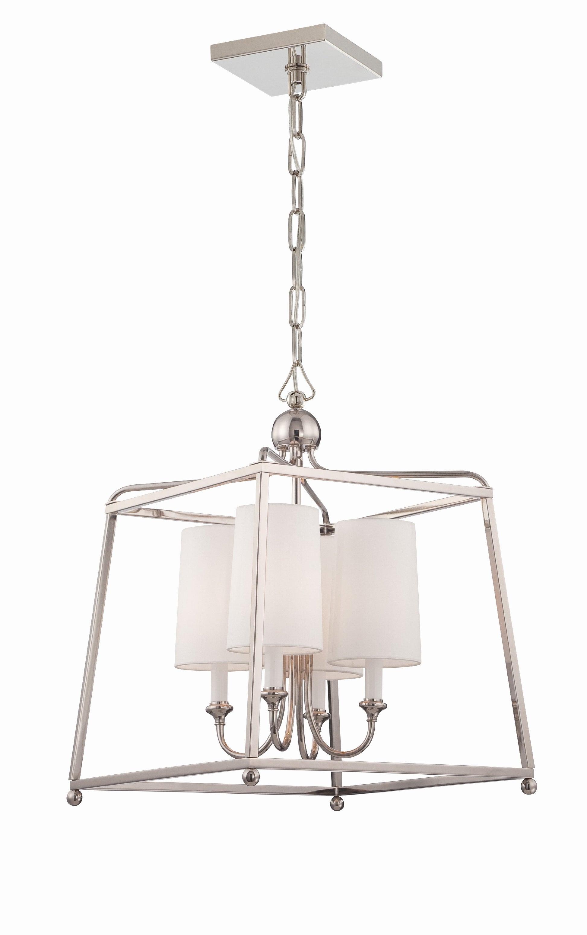 Crystorama Sylvan 2245-PN – 16 Inch – 4 Light – Chandelier – Polished Nickel – Dry Rated