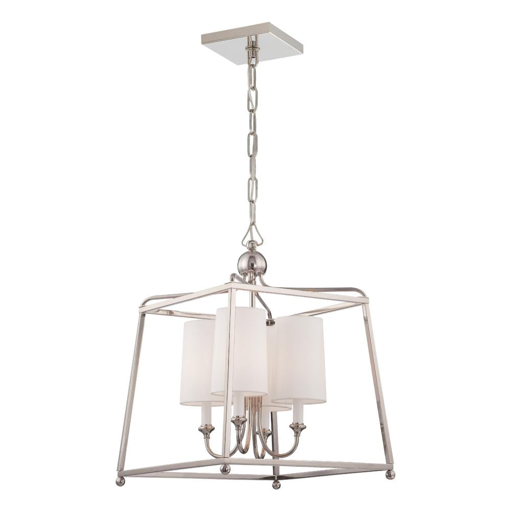 Crystorama Lighting 2245-PN Lantern Chandelier, UL Dry Rated, Polished Nickel