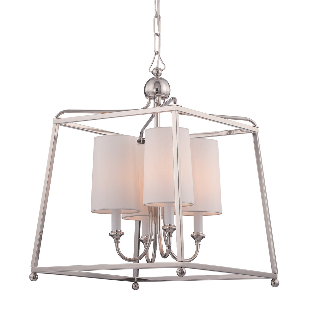 Crystorama Lighting 2245-PN Lantern Chandelier, UL Dry Rated, Polished Nickel