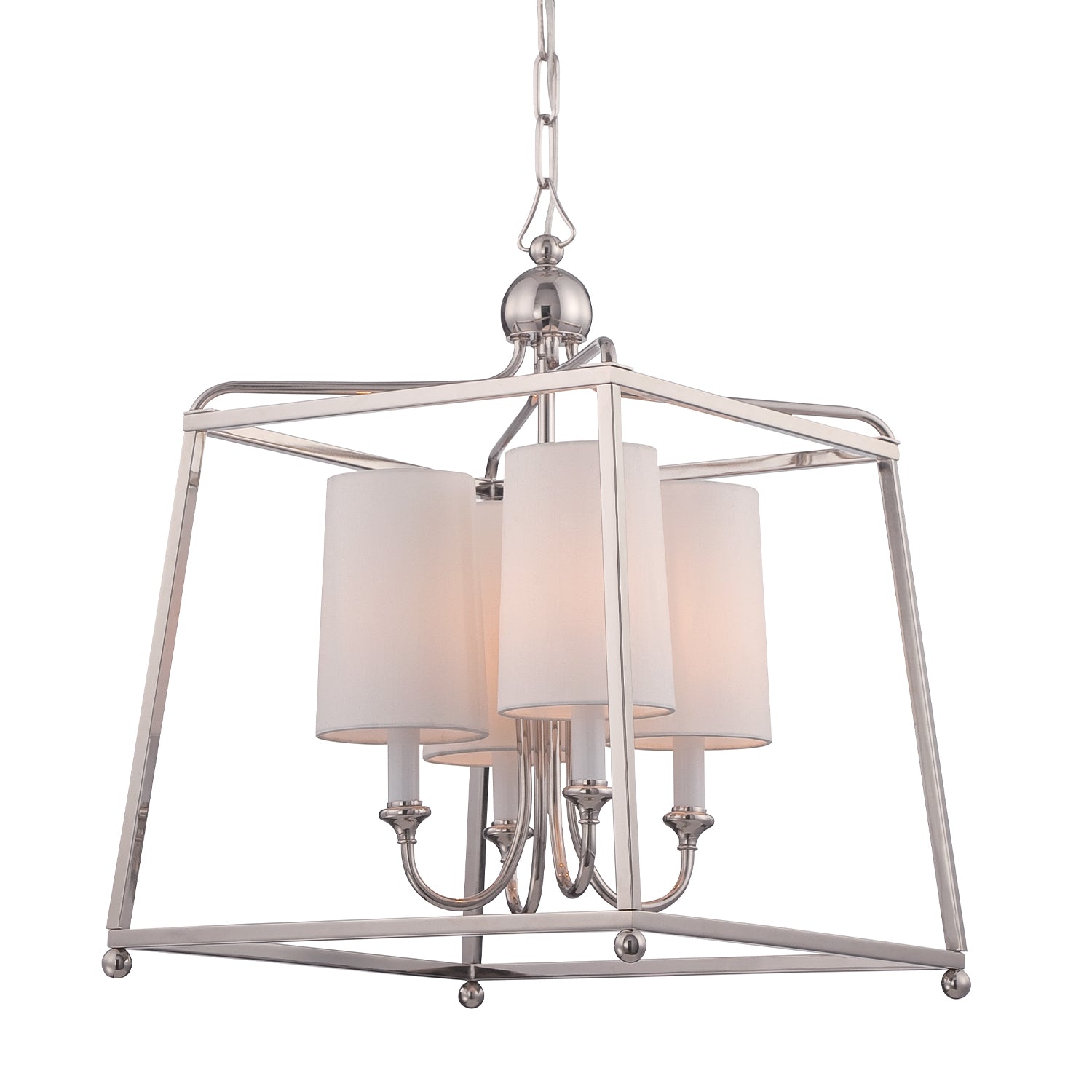 Crystorama Sylvan 2245-PN – 16 Inch – 4 Light – Chandelier – Polished Nickel – Dry Rated