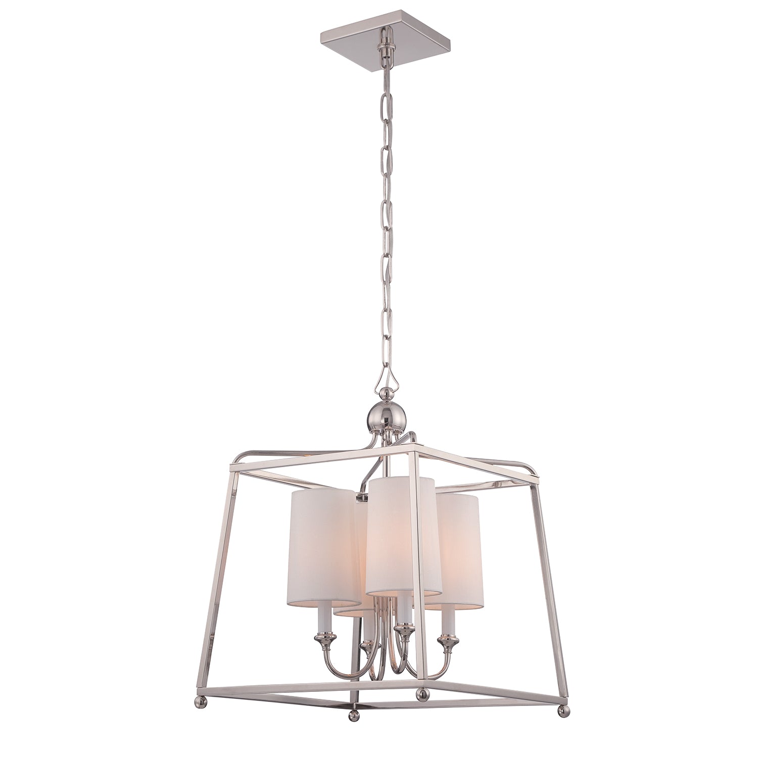 Crystorama Sylvan 2245-PN – 16 Inch – 4 Light – Chandelier – Polished Nickel – Dry Rated
