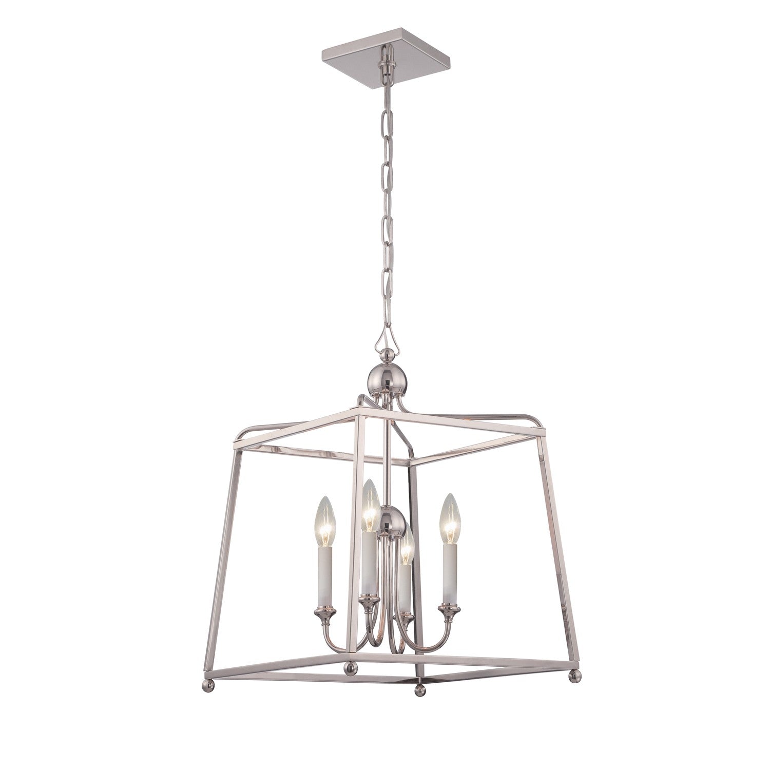 Crystorama Sylvan 2245-PN_NOSHADE – 16 Inch – 4 Light – Chandelier – Polished Nickel – Dry Rated