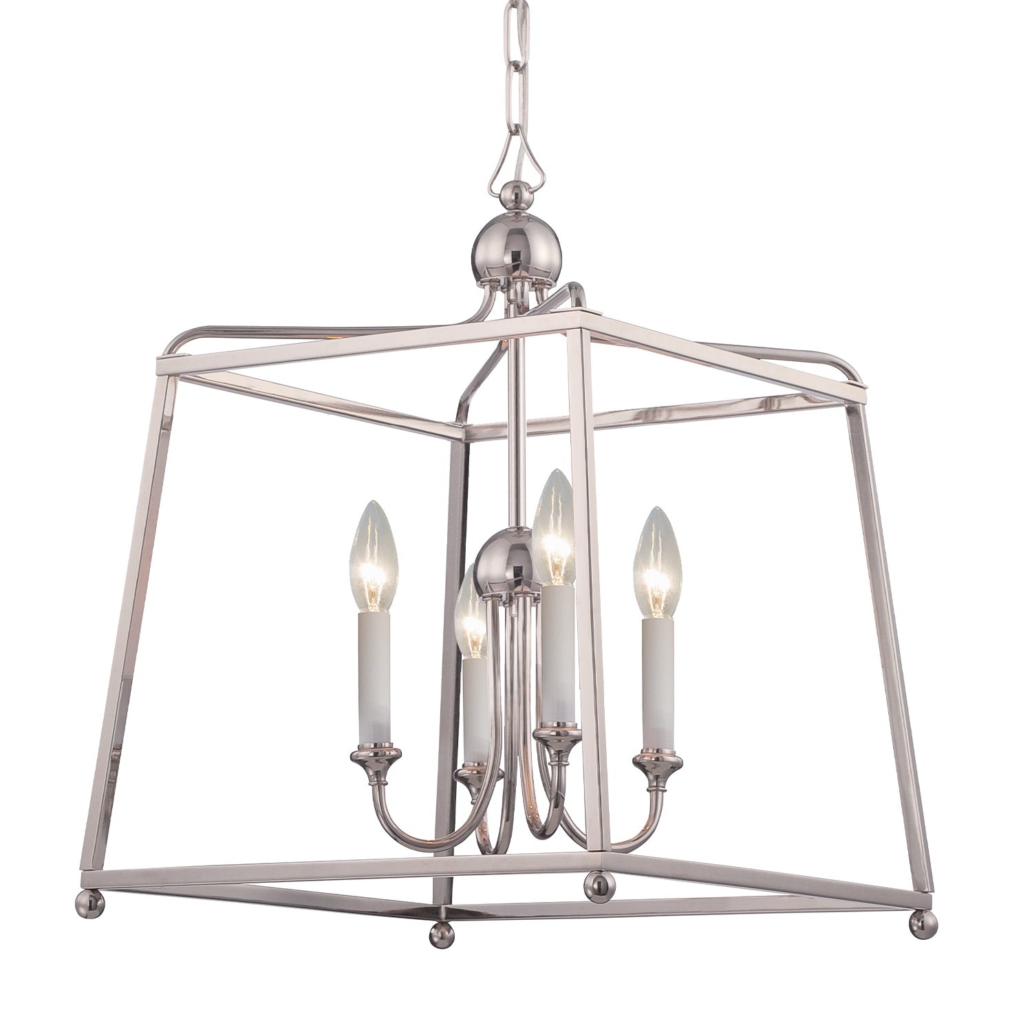 Crystorama Sylvan 2245-PN_NOSHADE – 16 Inch – 4 Light – Chandelier – Polished Nickel – Dry Rated